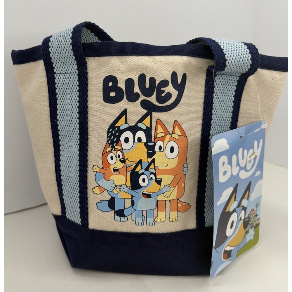 Bluey 8" Cotton Canvas Mini Tote Bag, Bluey NWT